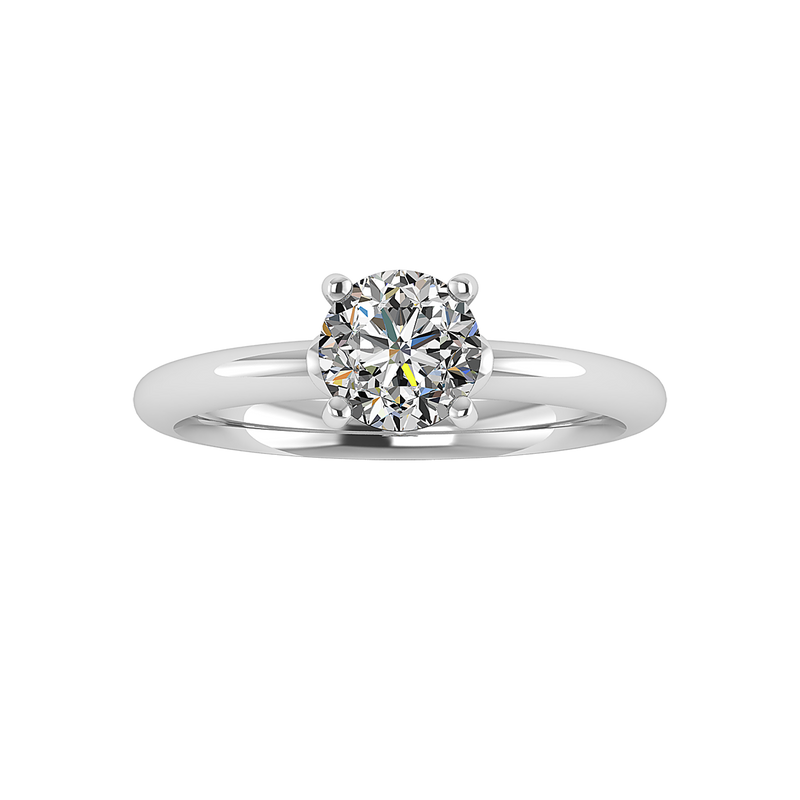 Lily Solitaire Engagement Ring - 14KT White Gold
