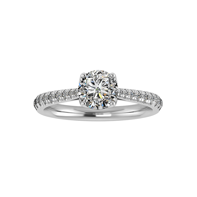 Peony Engagement Ring - 14KT White Gold