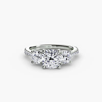 Three-Stone with Pavé Band