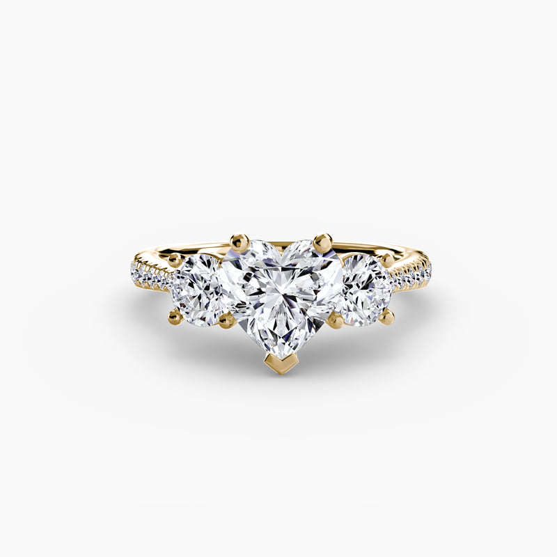 Three-Stone with Pavé Band