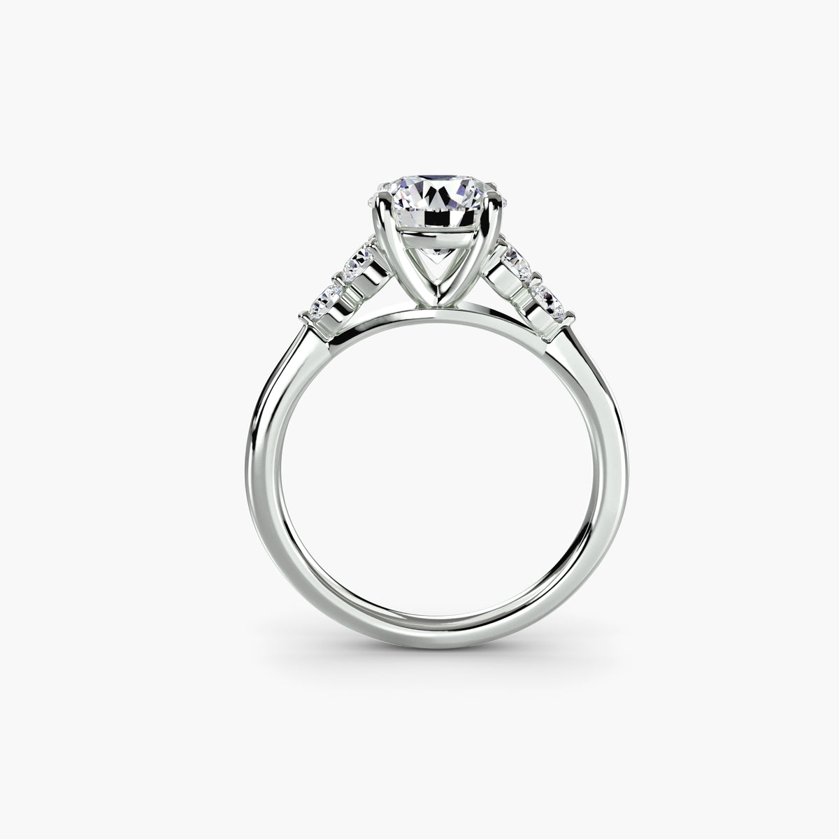 Solitaire with Shoulder Accents 2 18K