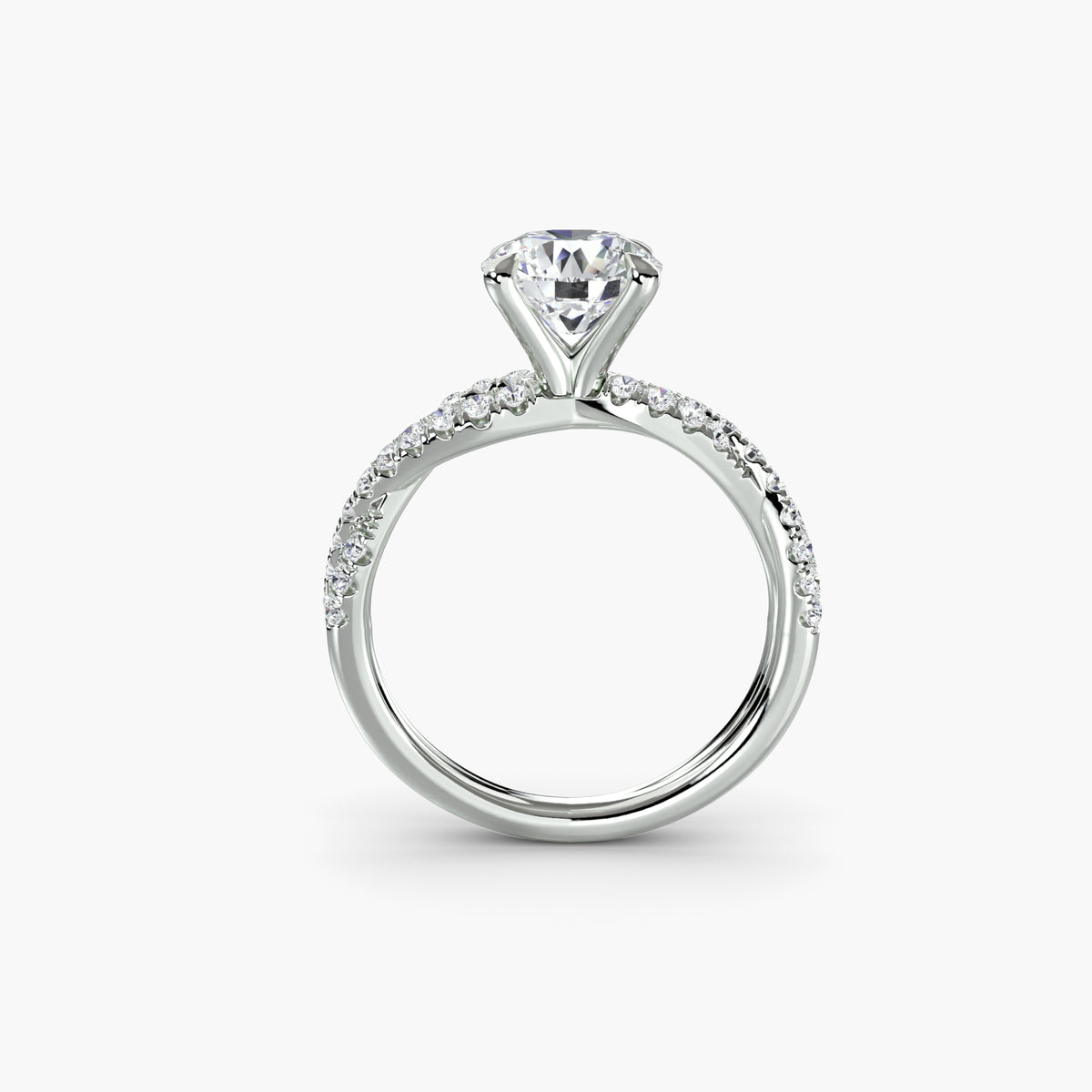 The Twisted Pavé Solitaire 18K