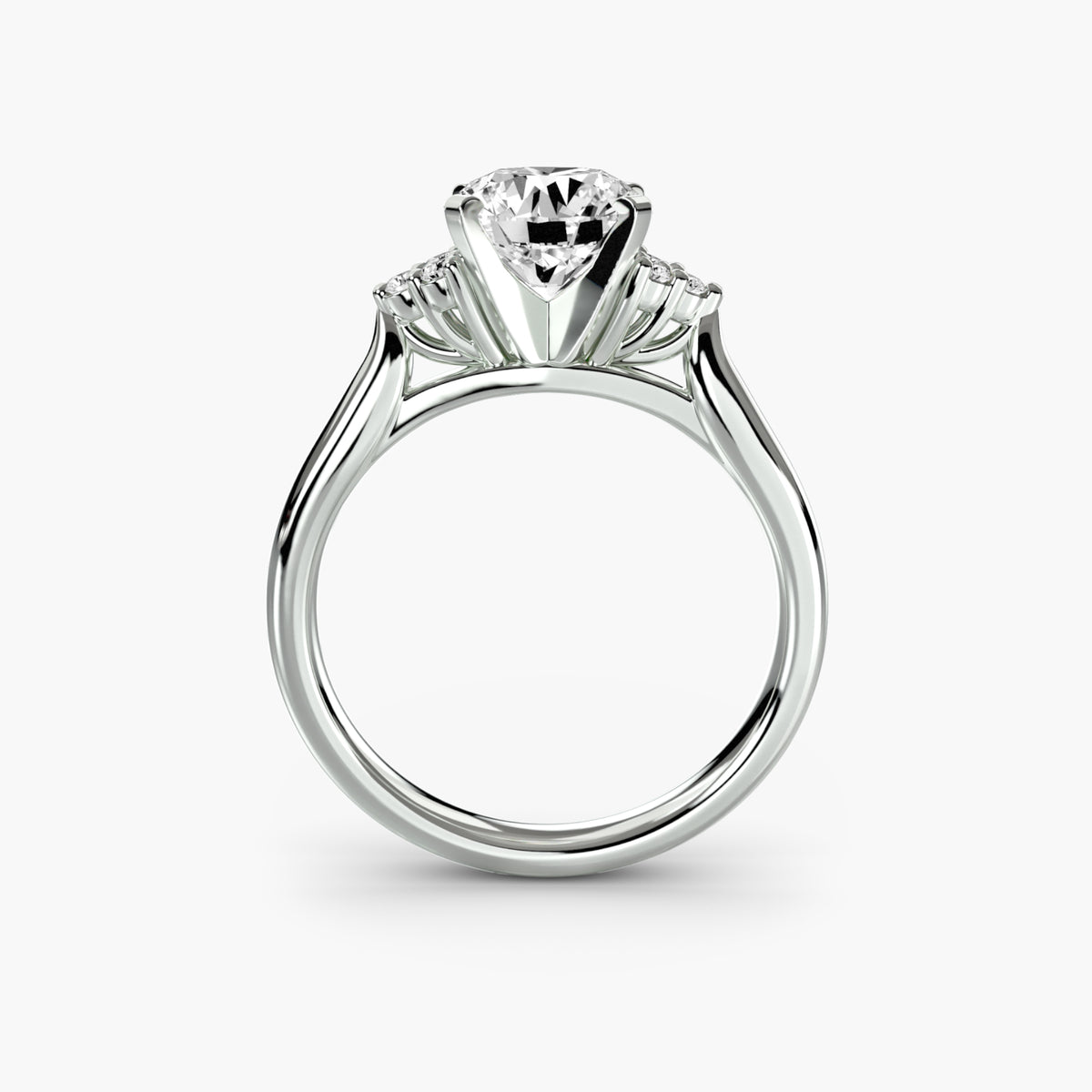 Solitaire with Cluster Shoulders 2 18K