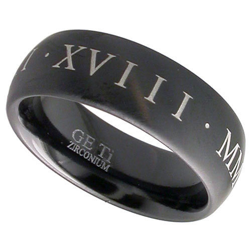 4004BRN - BLACK ZIRCONIUM RING